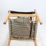 Set Of Two Safari Chairs Model Sirocco Made In Oak & Canvas By Arne Norell