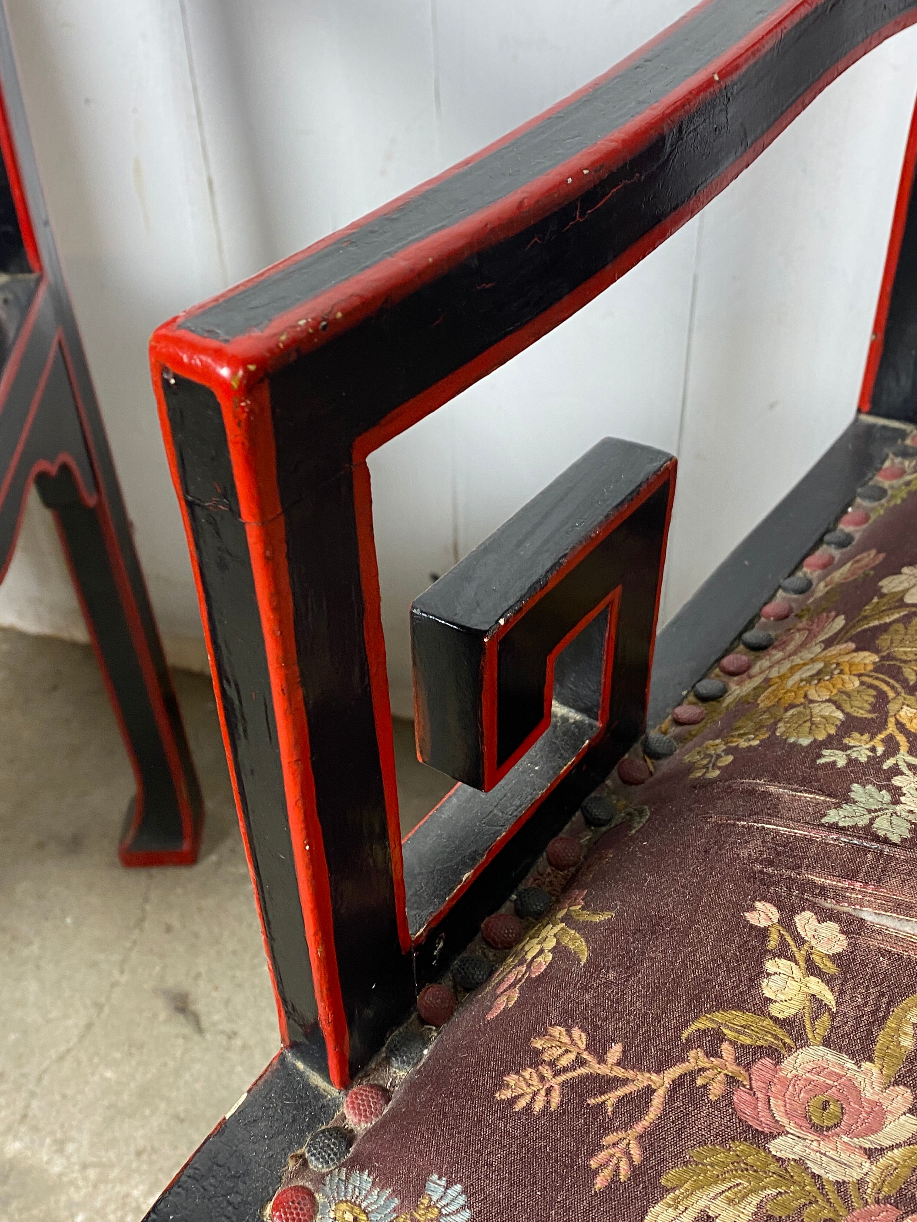 Fauteuils chinois broderie de soie