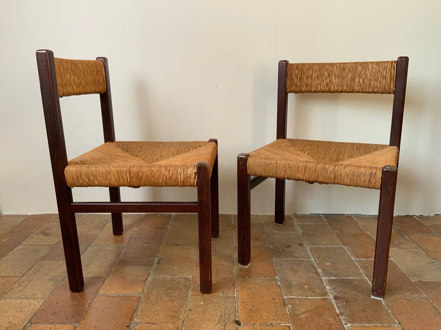 Pair of Mid-Century wicker chairs