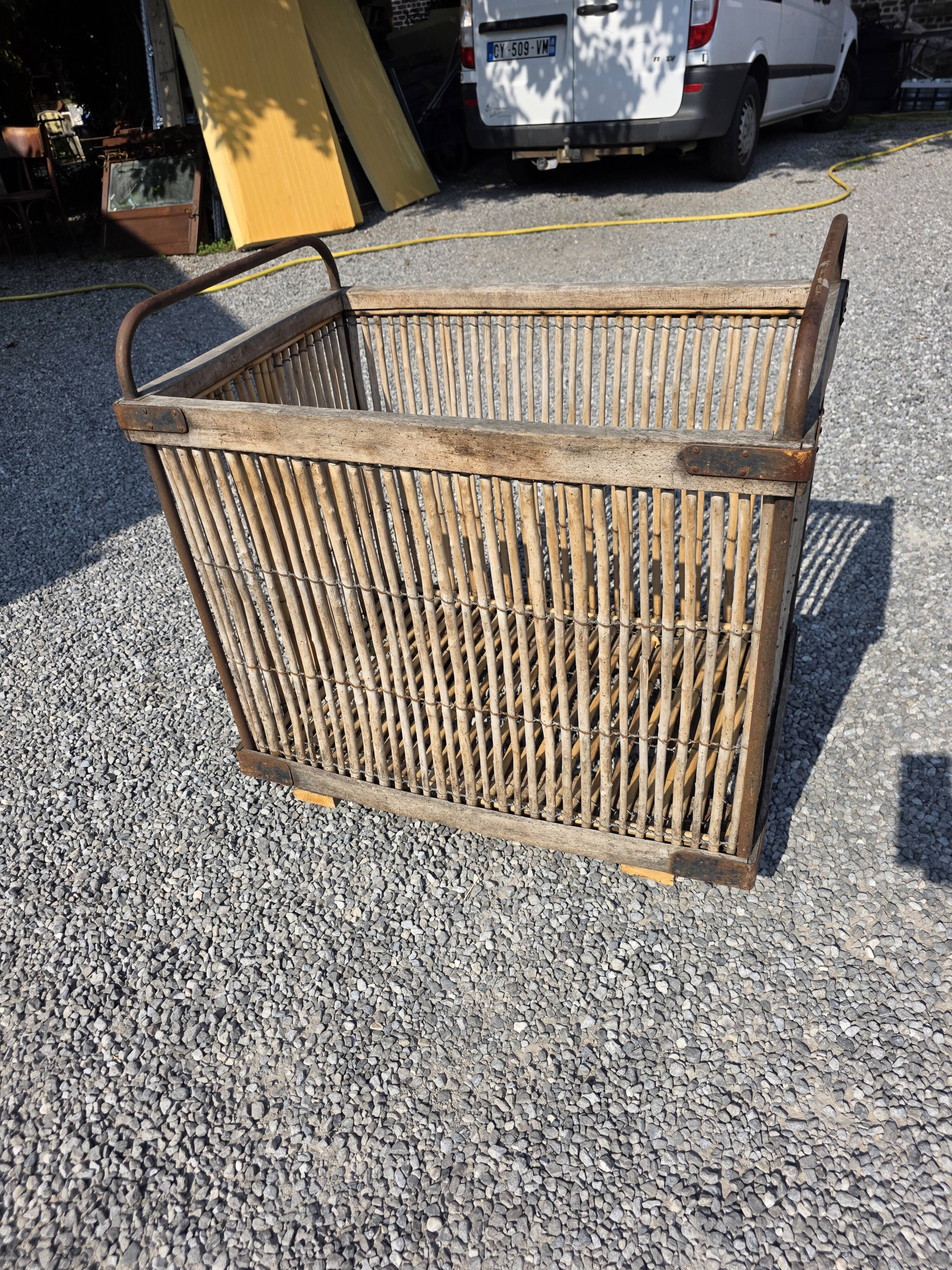 Ancient bakery cart made of rattan.