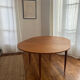 Table ronde à rallonges vintage années 60 en teck
