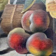 Table HST "Still Life with Peaches and Roses" Paul Edouard Deligny (1864-