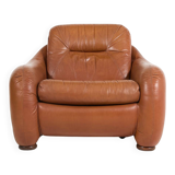 Sculptural Italian design leather lounge chair from 1960’s