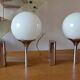 Pair of wall lamps Sciolari opaline chrome steel 60s