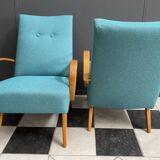 Pair Smidek chairs 1960s reupholstered