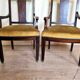 Pair of Louis XVI style mahogany office armchairs