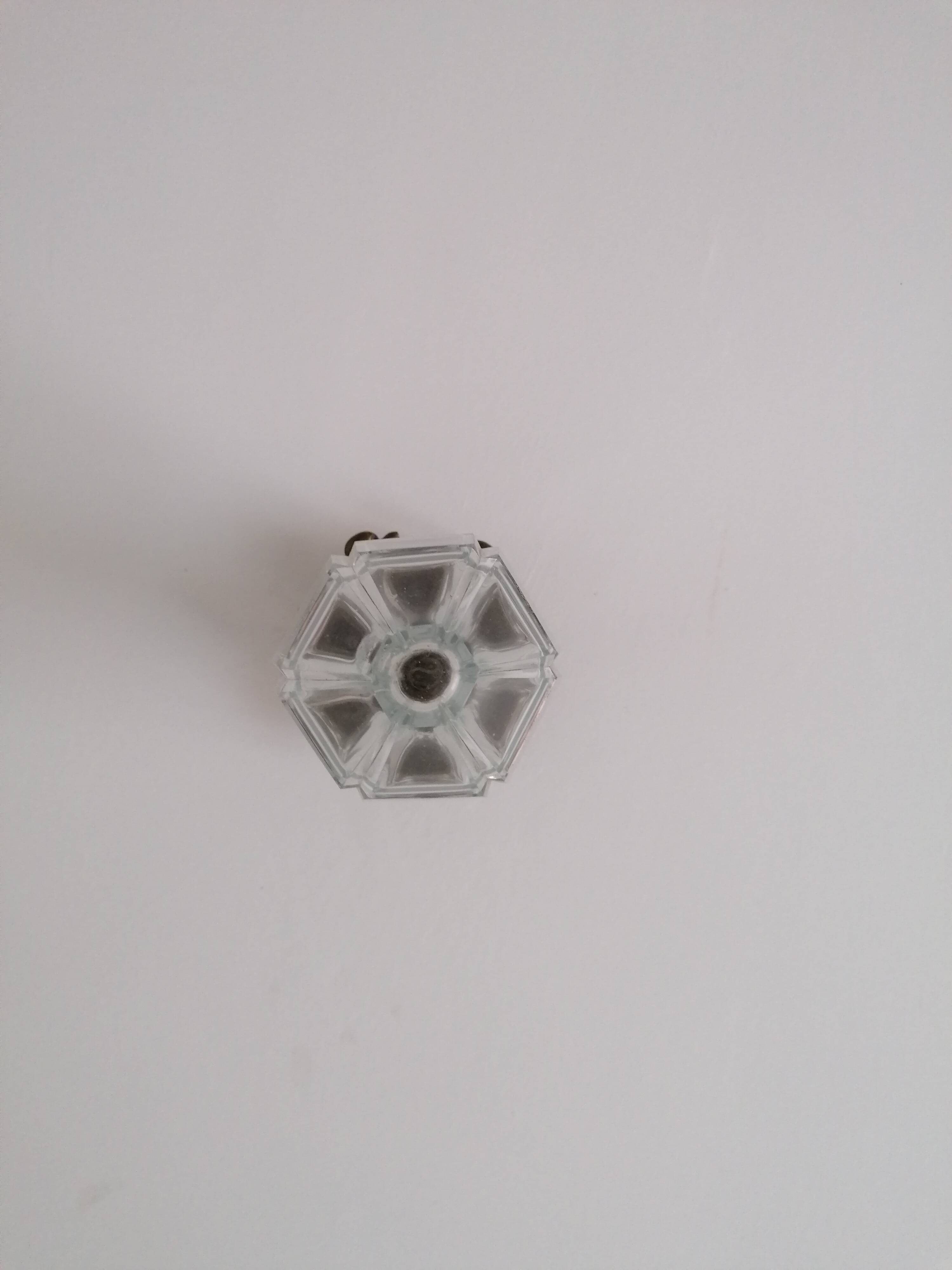 Cut glass and bronze ceiling light