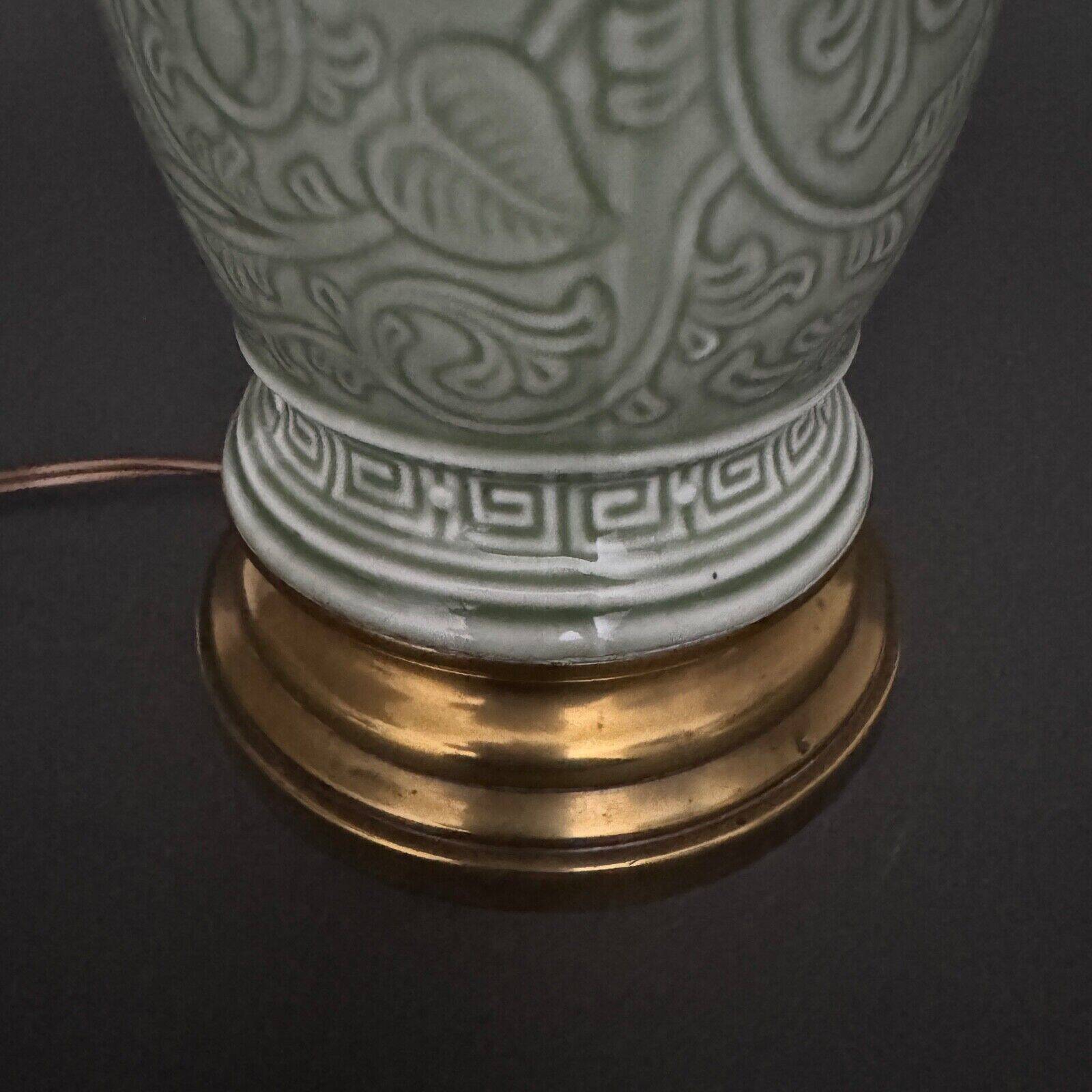 Napoleon III lamp in green cecidon on a brass base