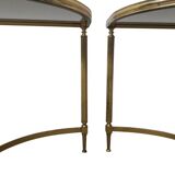 Set de 2 tables basses vintage en laiton, 1970