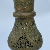 Oriental brass lamppost severe late 19th beautiful patina