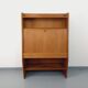 Meuble secrétaire bibliothèque de rangement vintage en bois de chêne