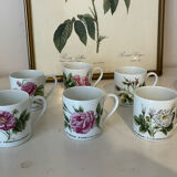 Porcelain cups rose pattern