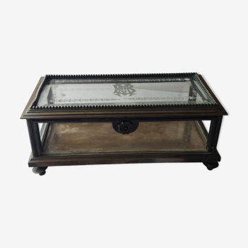 Old box / jewelry chest / gloves, in beveled glass, Maison Boudet