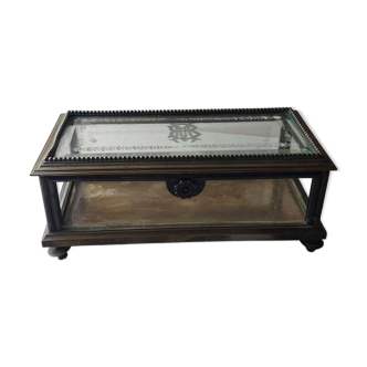 Old box / jewelry chest / gloves, in beveled glass, Maison Boudet