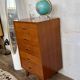 Vintage honey oak chest of drawers – Compass legs