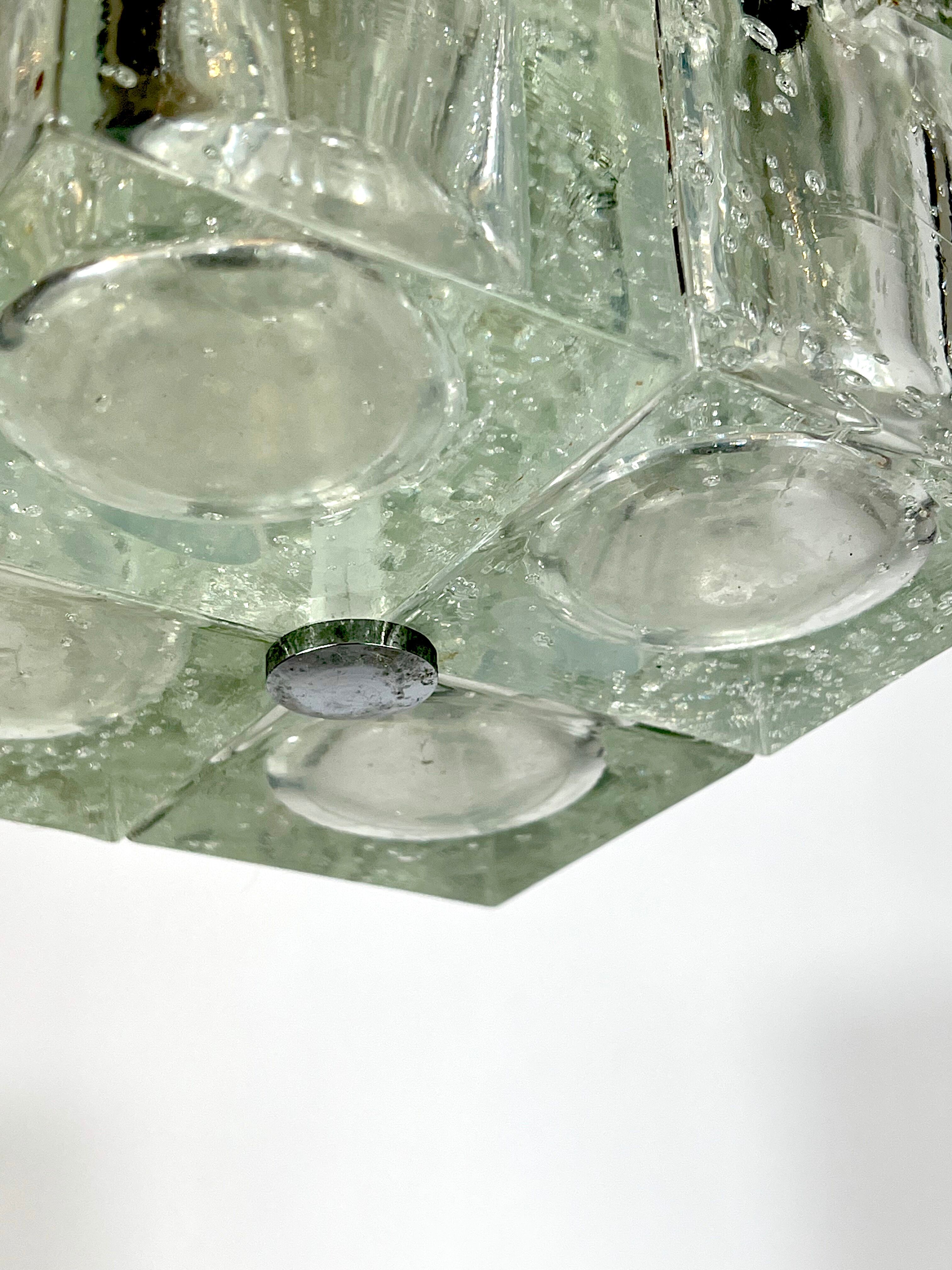Poliarte, clear Murano glass pendant from 70s