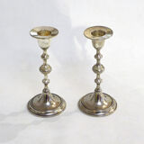 Pair of metal candle holders