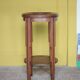 Vintage wooden side table, wooden and marble pedestal table, wooden pedestal, plant stand.