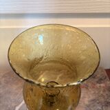 Old Vase Candle Holder Chandelier Blown Glass Bubbled Green BIOT