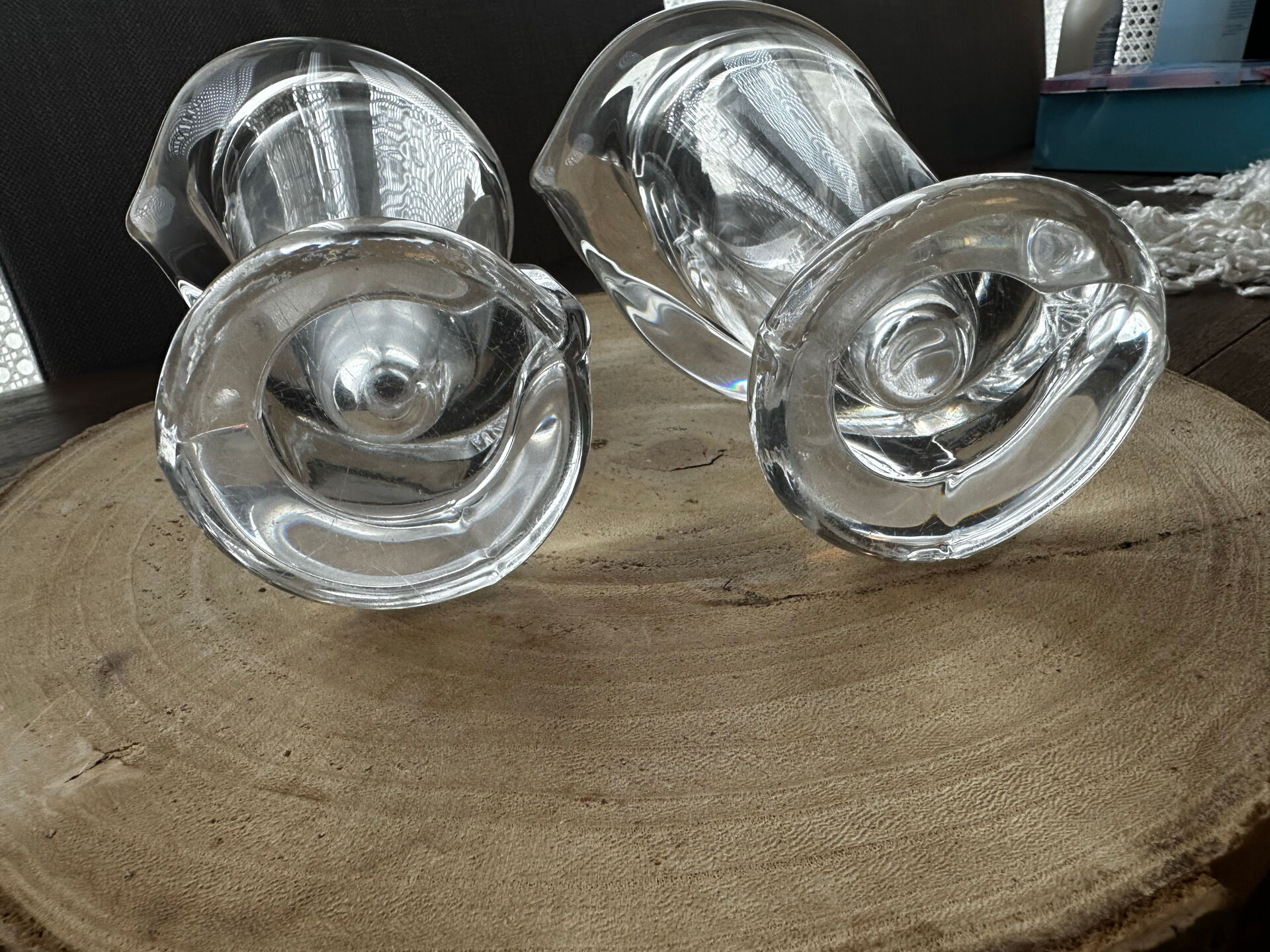 Jolie paire de vases en Cristal (Vannes) mid century