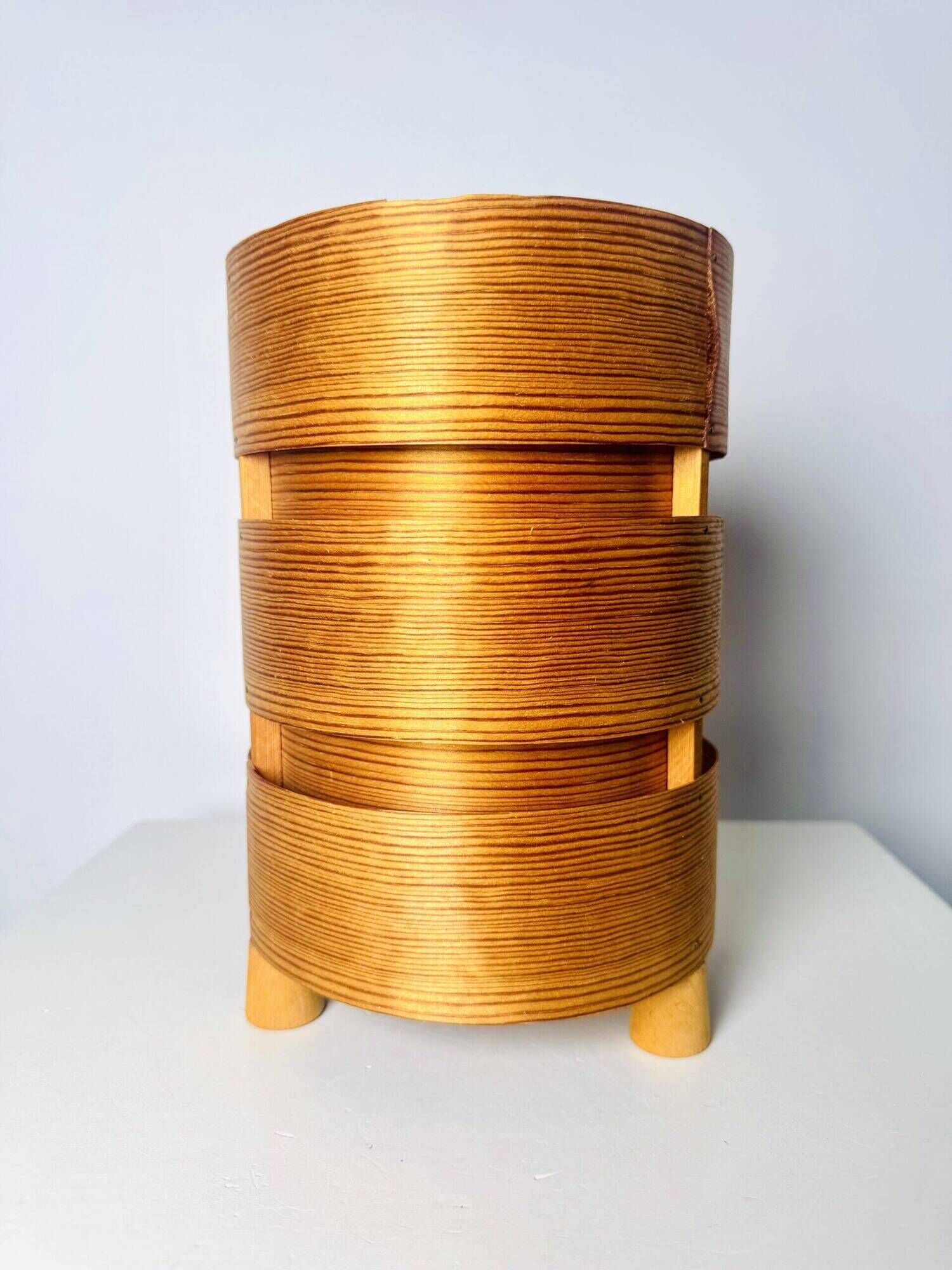 Tripod Pine Veneer Table Lamp By Hans-Agne Jakobsson For Ab Markaryd, Sweden 1960S