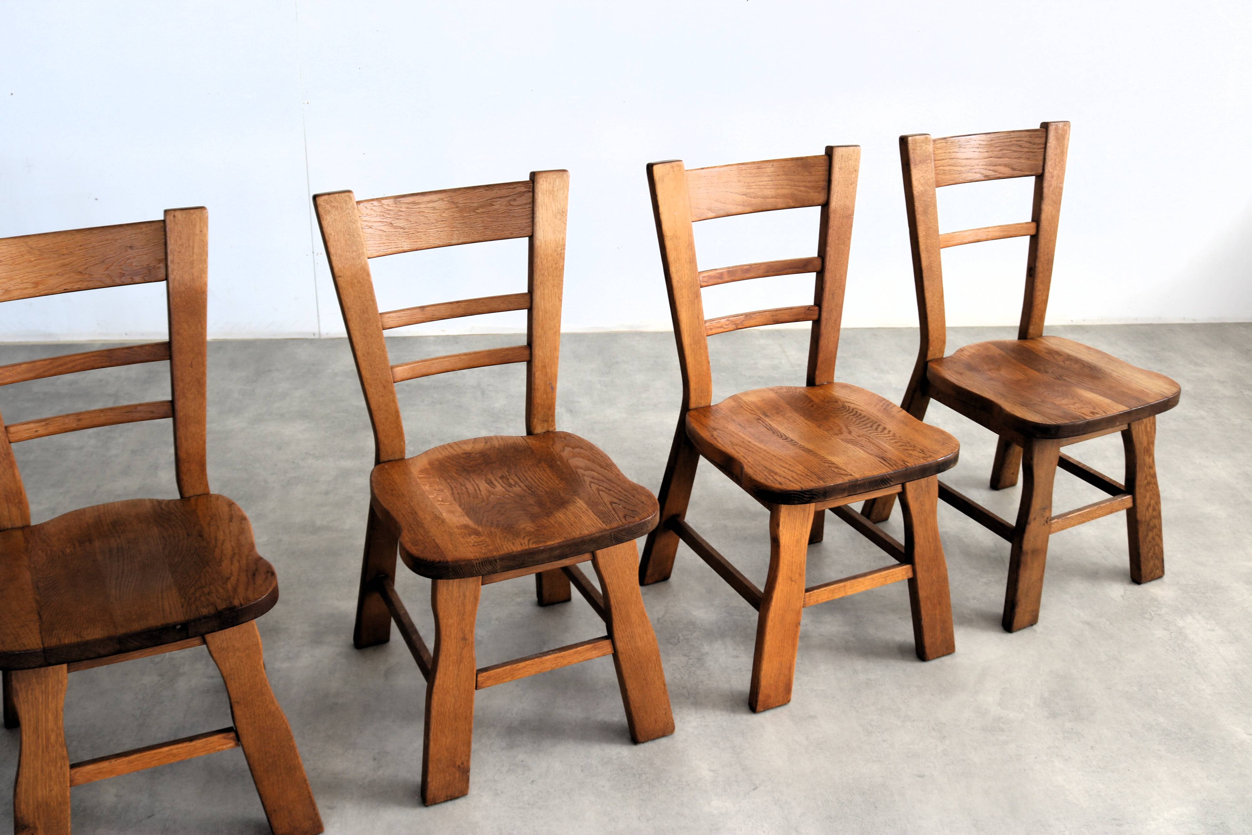 ensemble de 6 chaises à manger brutalistes