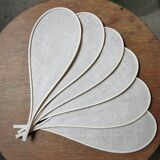12-blade propeller suspension in rattan and sand linen