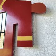Child's character painted wooden mirror