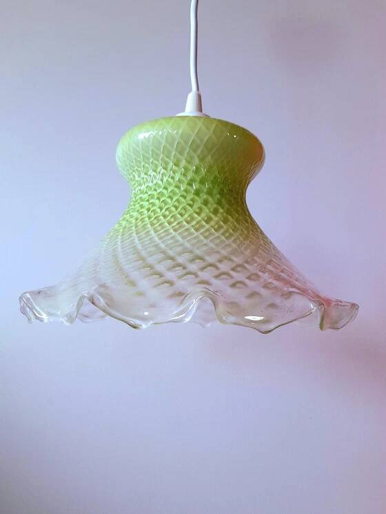 Tinted glass pendant light 1950