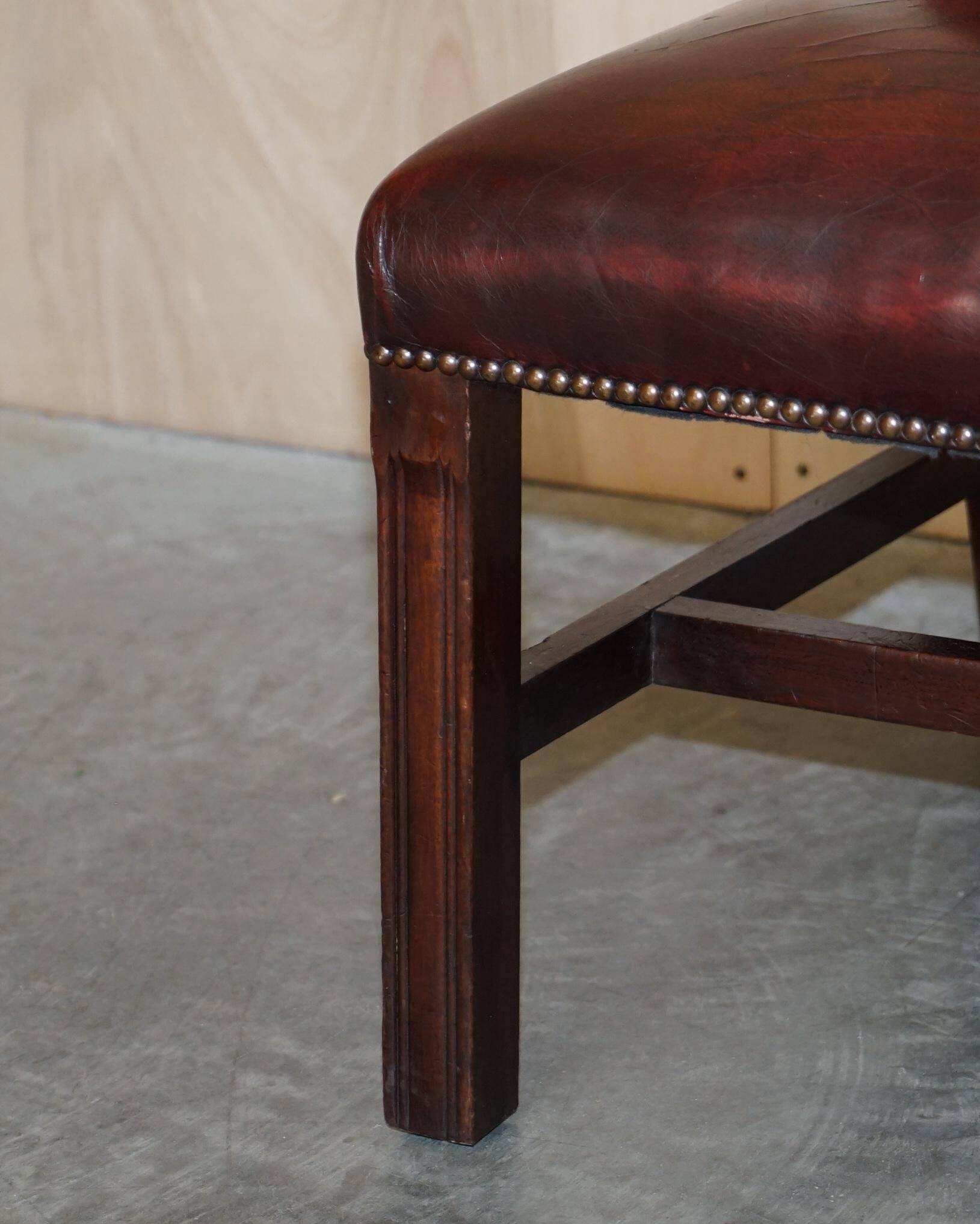 Pair of vintage leather Chesterfield accent chairs