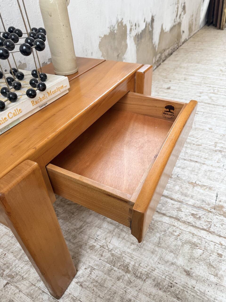 Solid elm bedside table Maison Regain