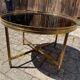 Neoclassical coffee table in black opaline glass and gilt bronze, circa 1970