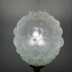 Large wood table lamp with frosted glass