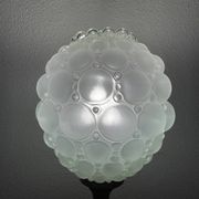 Grande lampe de table en bois avec verre dépoli