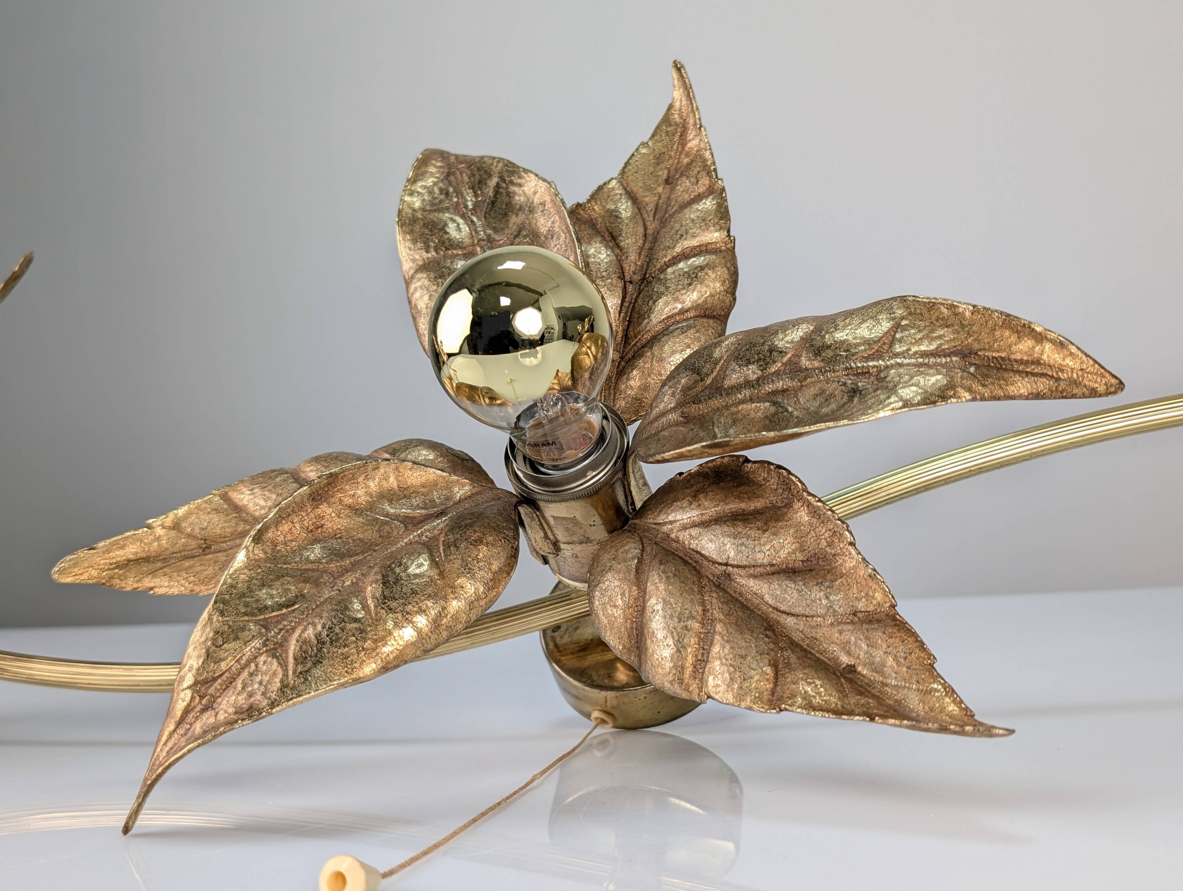 Wall lamp with three flowers by Willy Daro, Belgium, 1970s