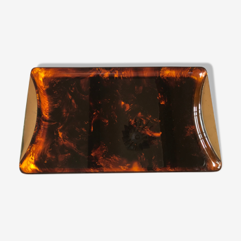 Guzzini imitation tortoiseshell tray 1970