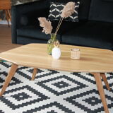Asymmetrical oak coffee table