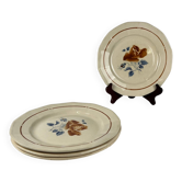 Set of 4 dessert plates Sarreguemines flower pattern, first half of the