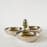 Triple silver-plated metal pocket emptier, Pinecone model, 1950 - 23 X 11 cm