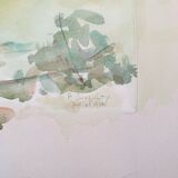 André Duculty (1912-1990) Watercolor on paper "Heudebouville (Normandy)" Signed lower right