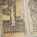 Roger Capron, rare, large coffee table with character decorations.