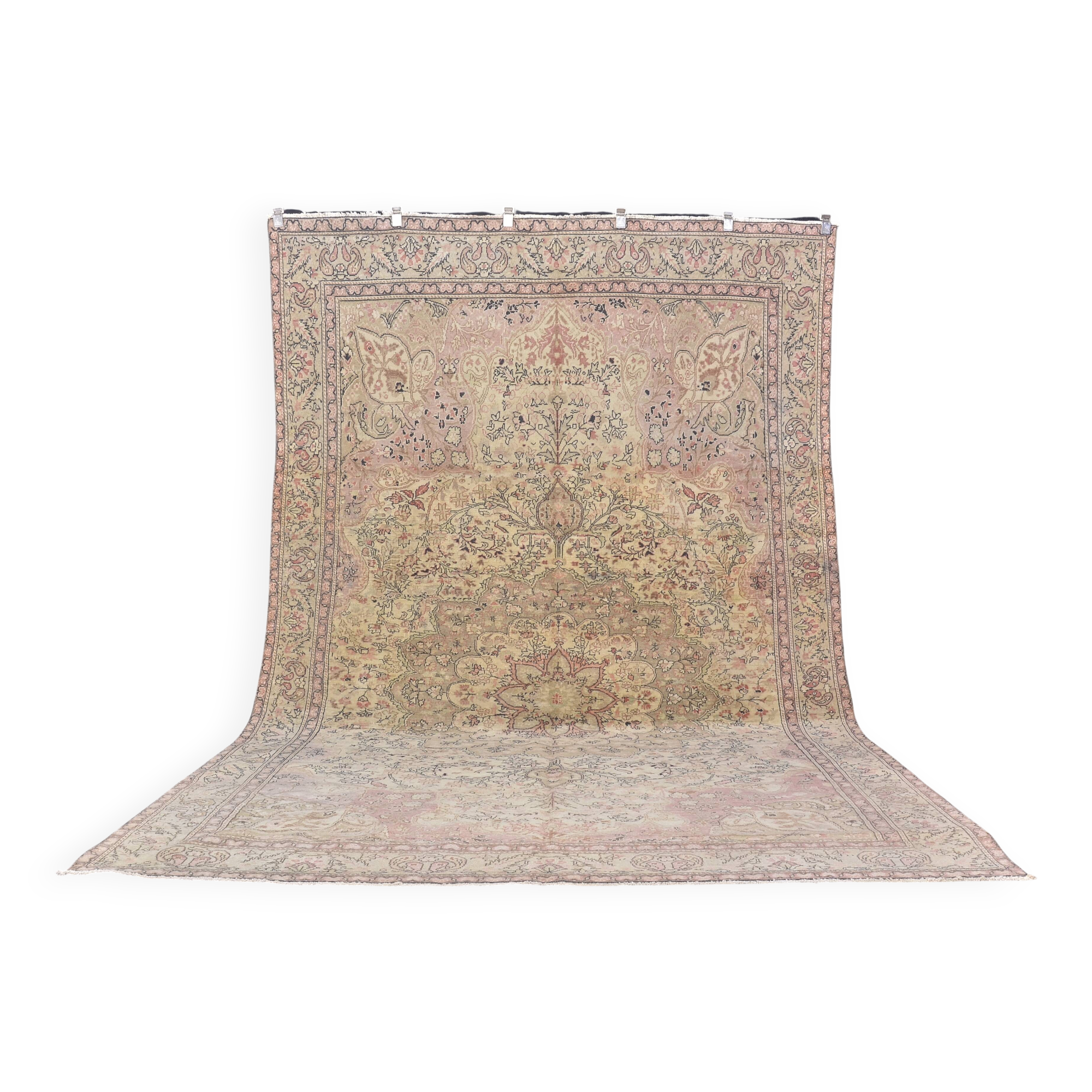 Flower Design Vintage Floor Handknotted Rug sku698