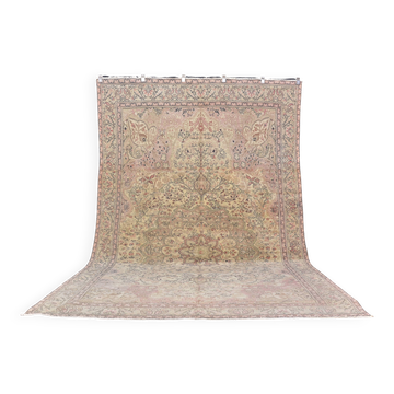 Flower Design Vintage Floor Handknotted Rug sku698