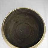 Ancien cache pot laiton doré déco shabby vintage brass flowers pot