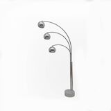 Lampadaire en métal chromé et marbre de style mid-century moderne Goffredo Reggiani, 60.