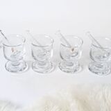 4 verres à grog et mélangeurs, Holmegaard années 70
