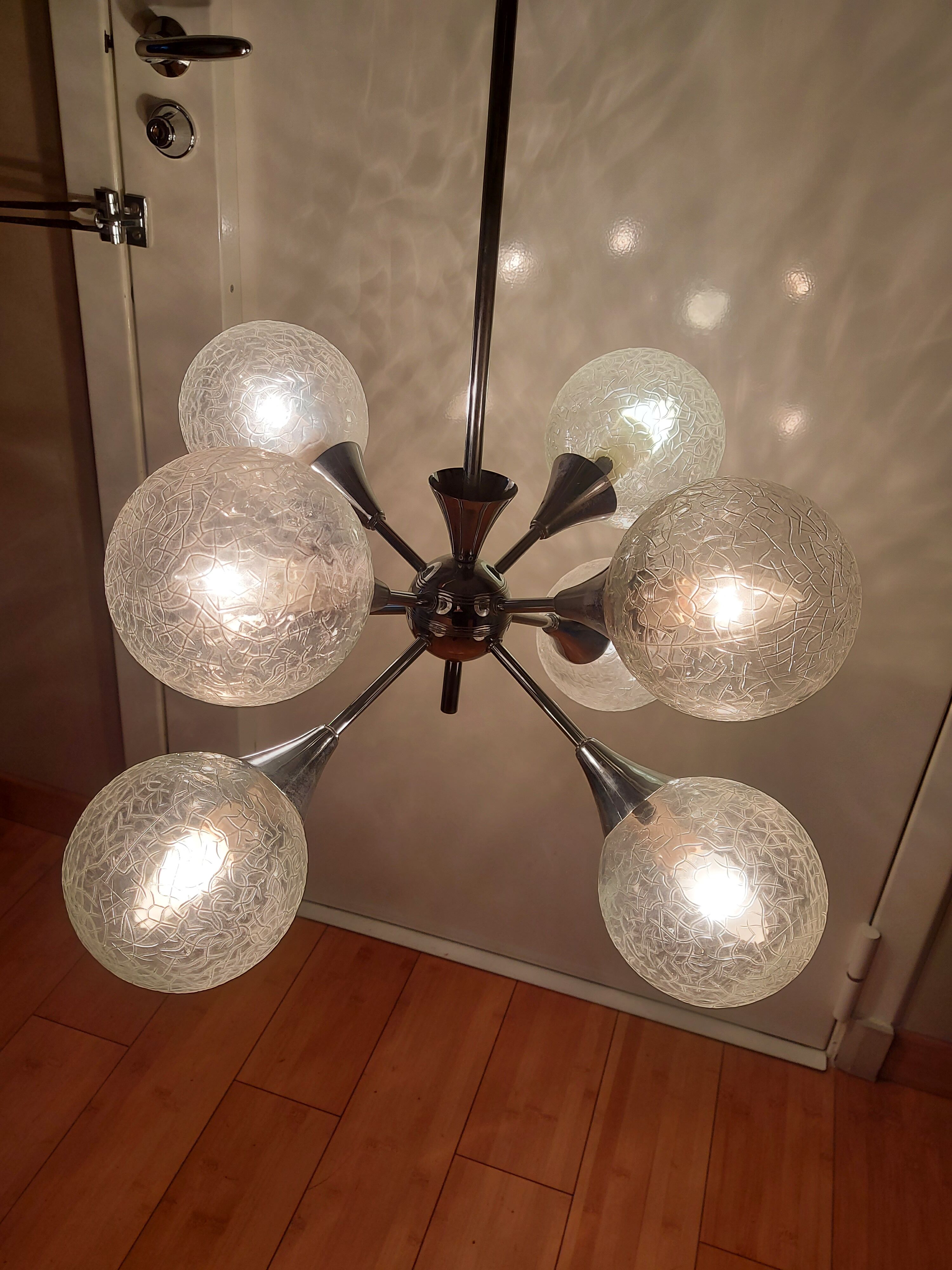 Vintage sputnik chandelier 70'S , 8 lights