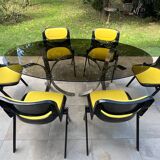 6 back chairs Emilio Ambasz & Giancarlo Peretti, yellow armchair