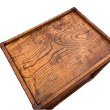 Wooden serving trolley with removable tray