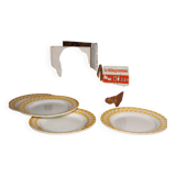 Assiette plate-Faïencerie de Sarreguemines-Liseré jaune d'or